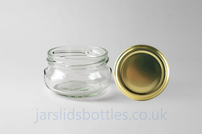 Glass jar 120 ml Amphora. Lids included.