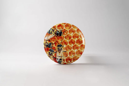 Metal lid 82 mm diameter Honeycomb Bees