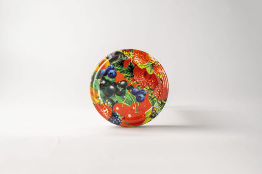 Metal lids twist-off Fruits 58 mm diameter