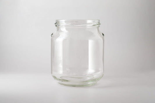 Glass jar 212 ml Amphora. Lids included.