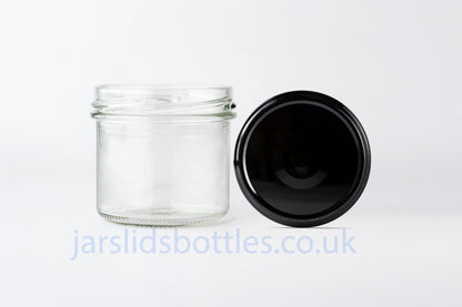 Glass Bonta Jar 125ml black lids