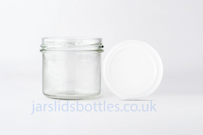 Glass Bonta Jar 125ml white lids