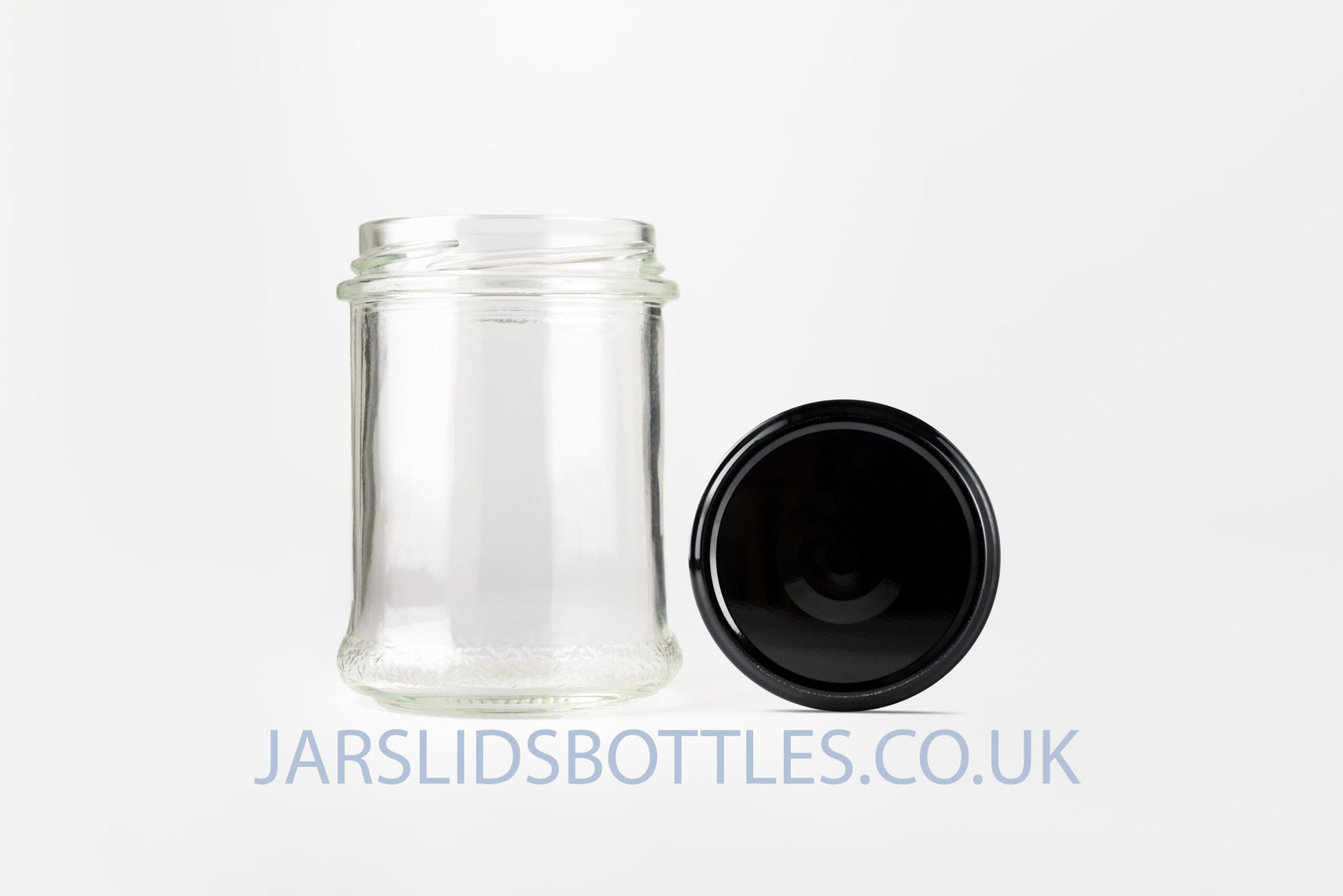 Glass Bonta Jar 212ml Oval Z black lids 