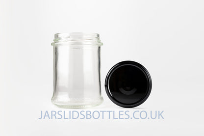Glass Bonta Jar 212ml Oval Z black lids 
