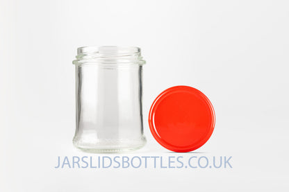 Glass Bonta Jar 212ml Oval Z red lids 