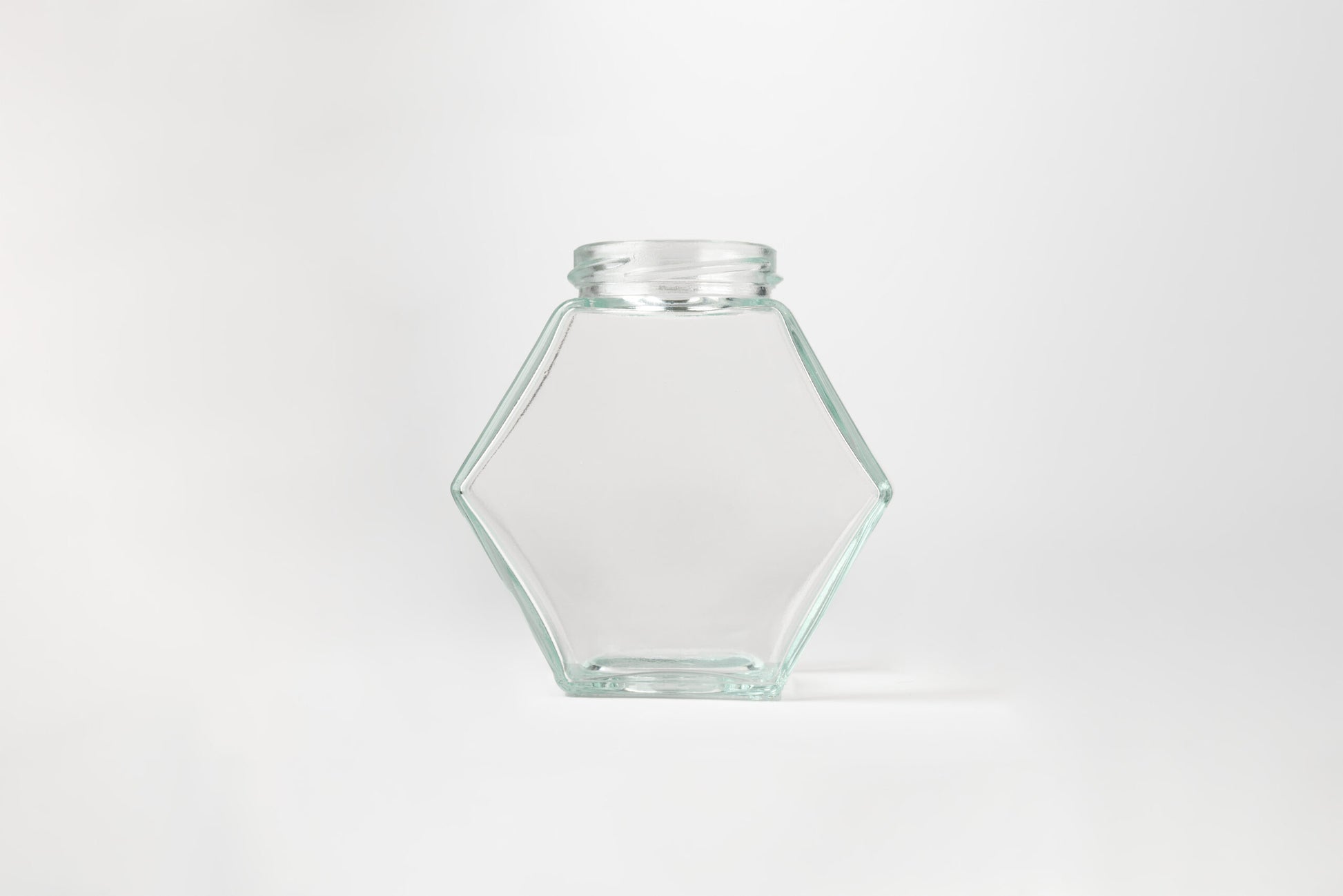 Glass Hexagon Jar 280ml Honey