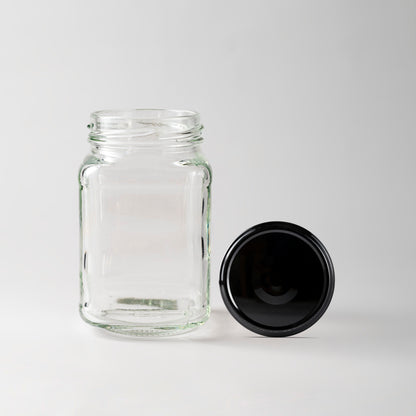 Glass Jar 100ml Baby black lids