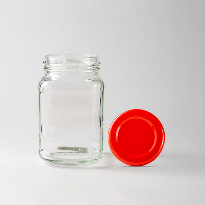 Glass Jar 100ml Baby red lids