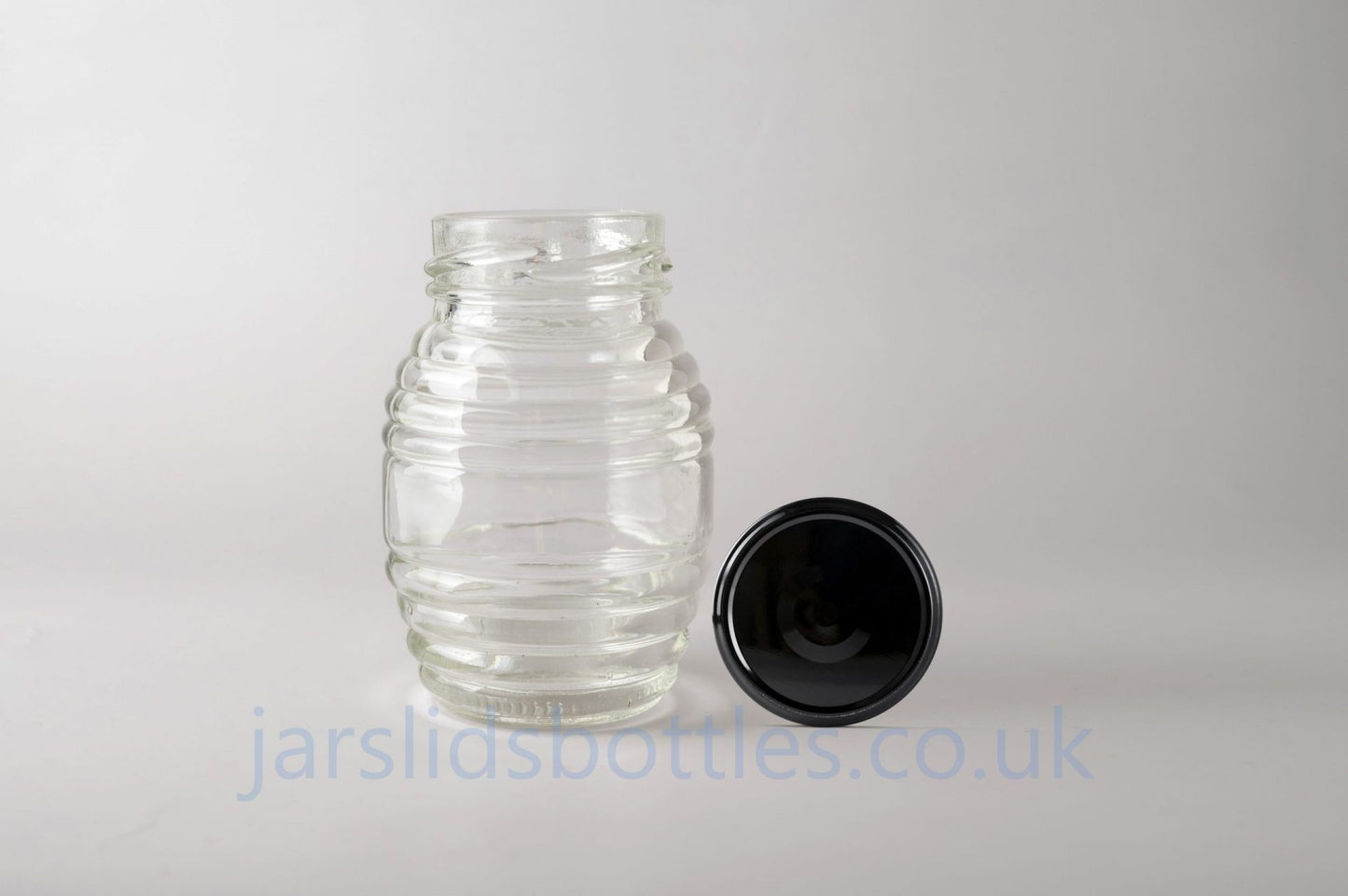 Glass Jar 105ml Honey black lid