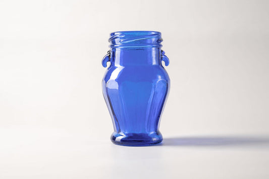 Glass Jar 106ml Blue Greek Amphora