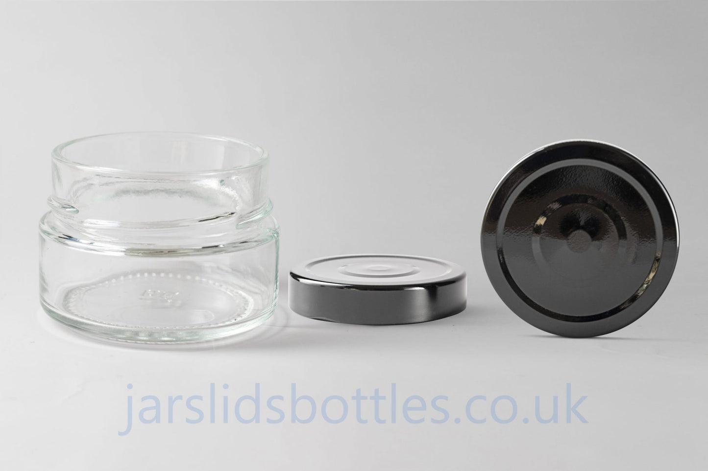 Glass Jar 106ml Prezioso black deep lid