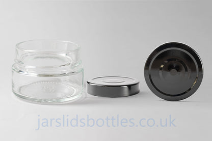 Glass Jar 106ml Prezioso black deep lid