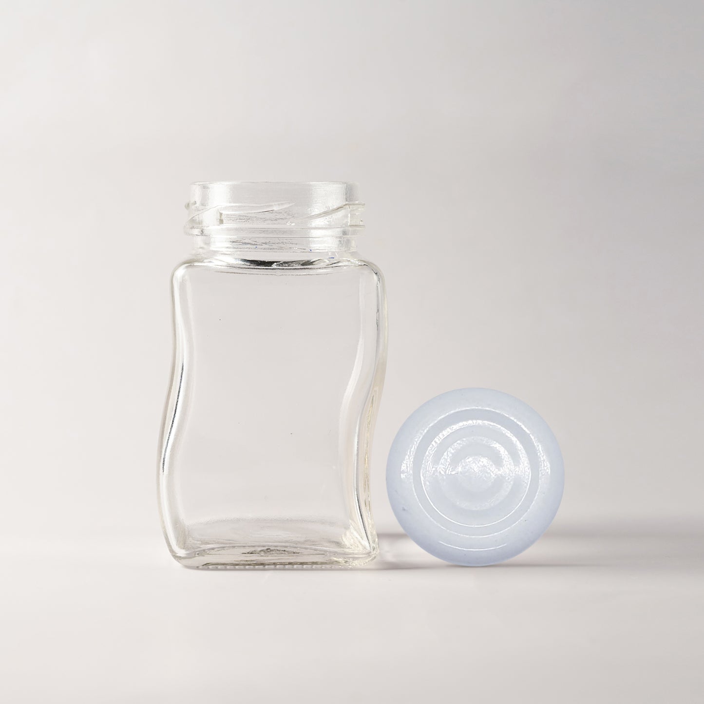 Glass Jar 106ml Zigzag white lid