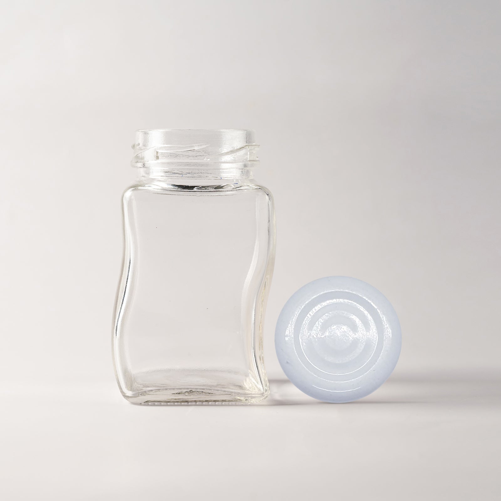 Glass Jar 106ml Zigzag white lid