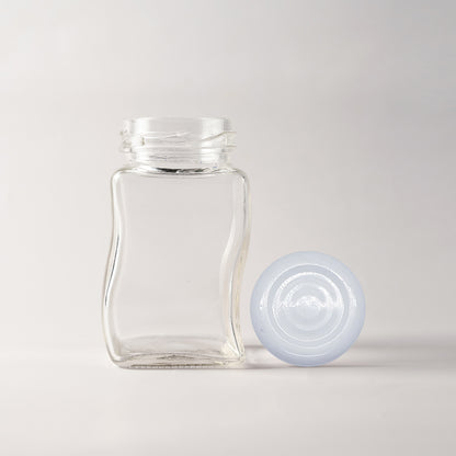 Glass Jar 106ml Zigzag white lid