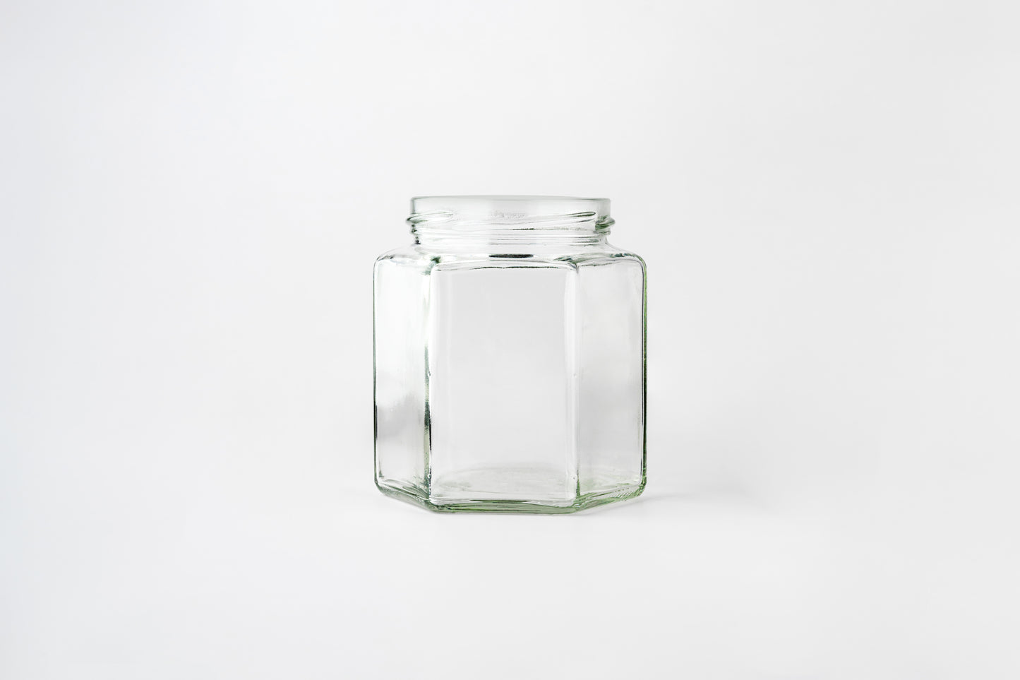 Glass Jar 1lb 390ml Hexagonal