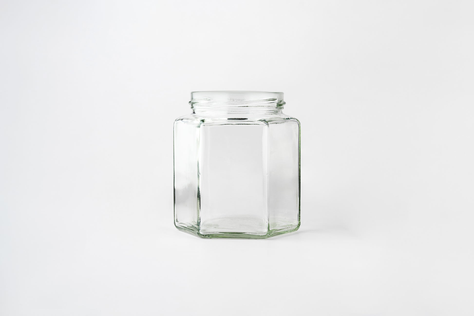 Glass Jar 1lb 390ml Hexagonal