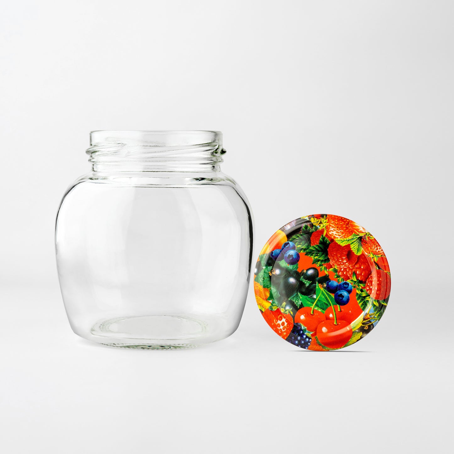 Glass Jar 212ml Amphora fruit lids