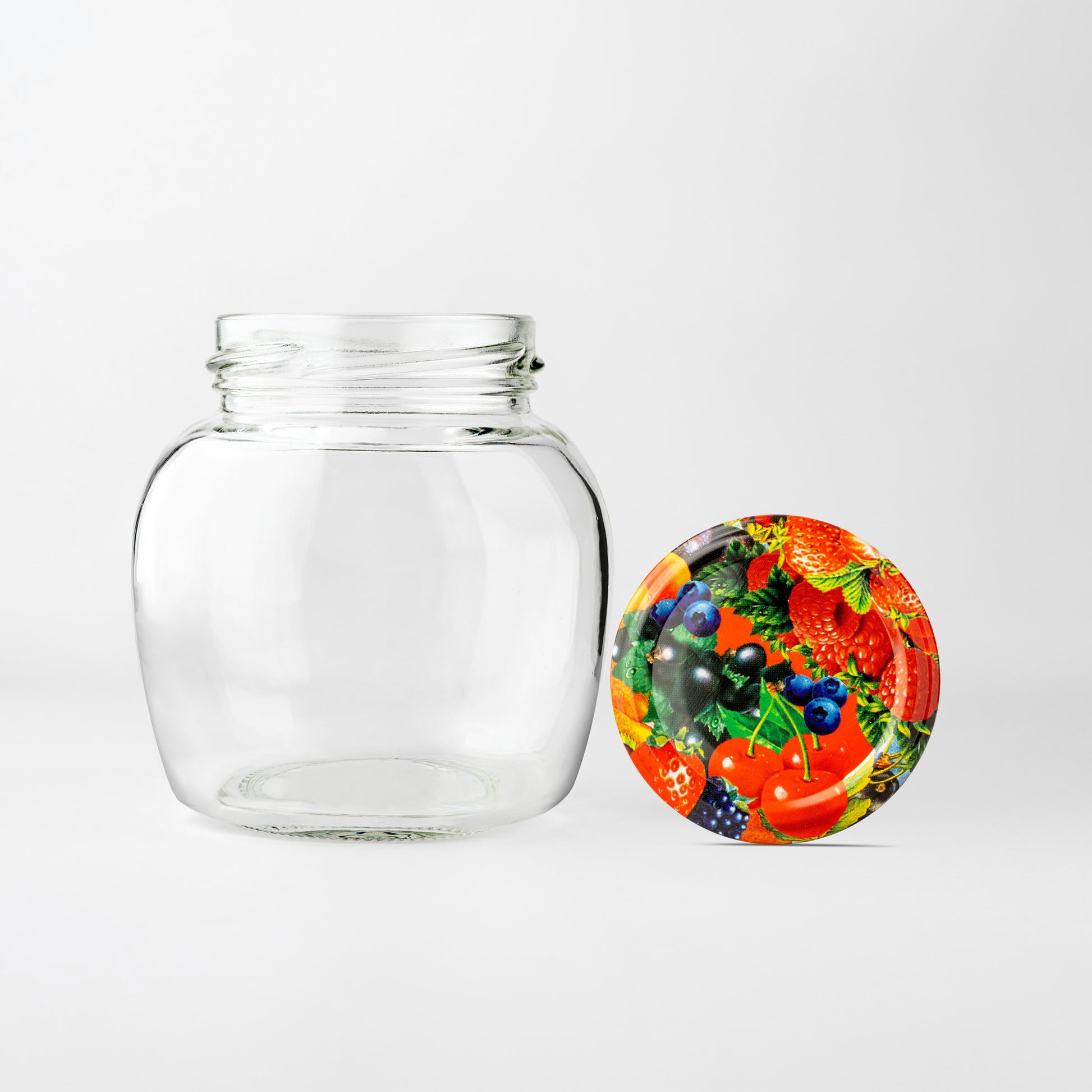 Glass Jar 212ml Amphora fruit lids