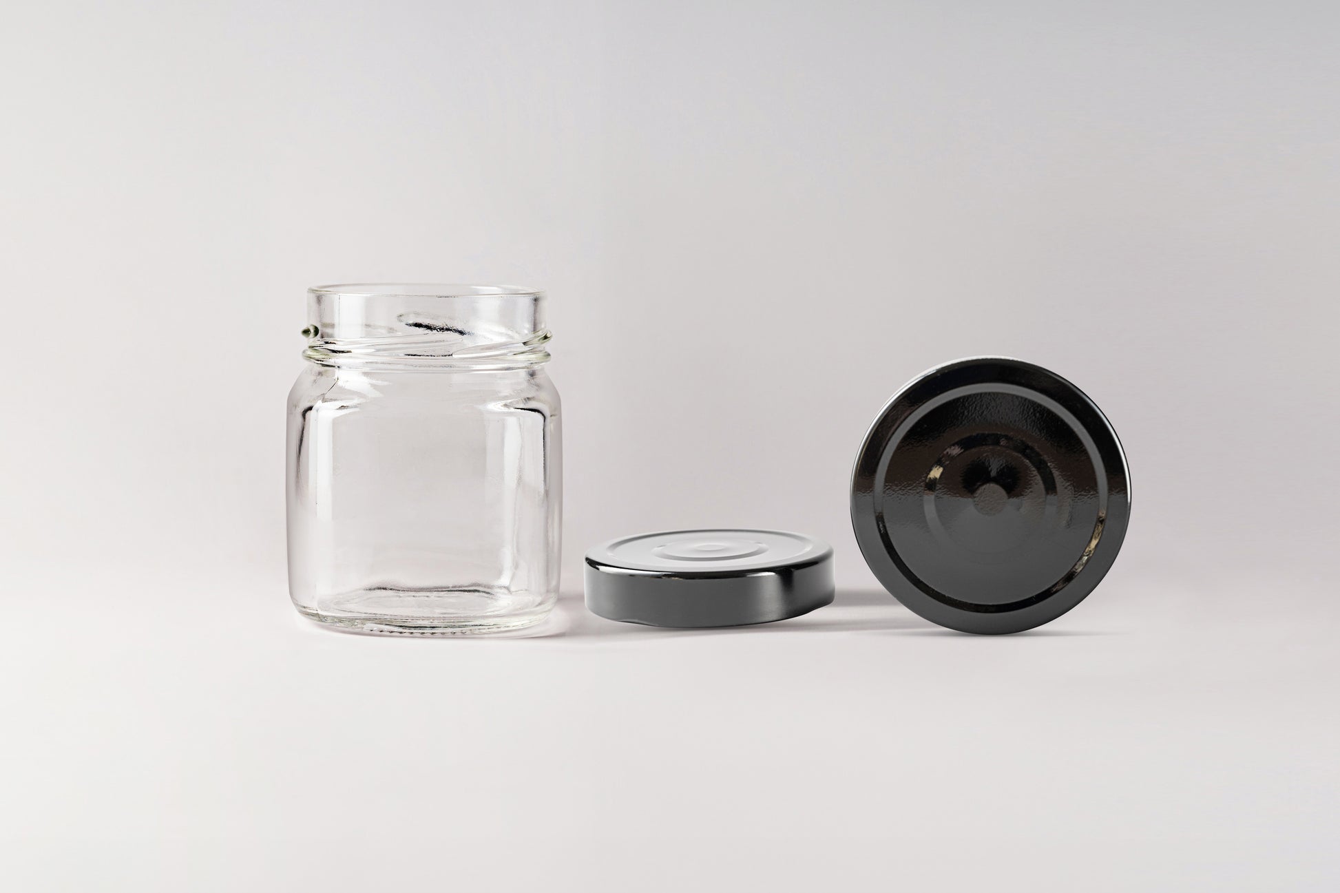 Glass Jar 212ml Breeze black deep lid