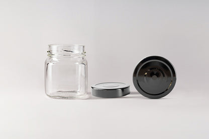 Glass Jar 212ml Breeze black deep lid