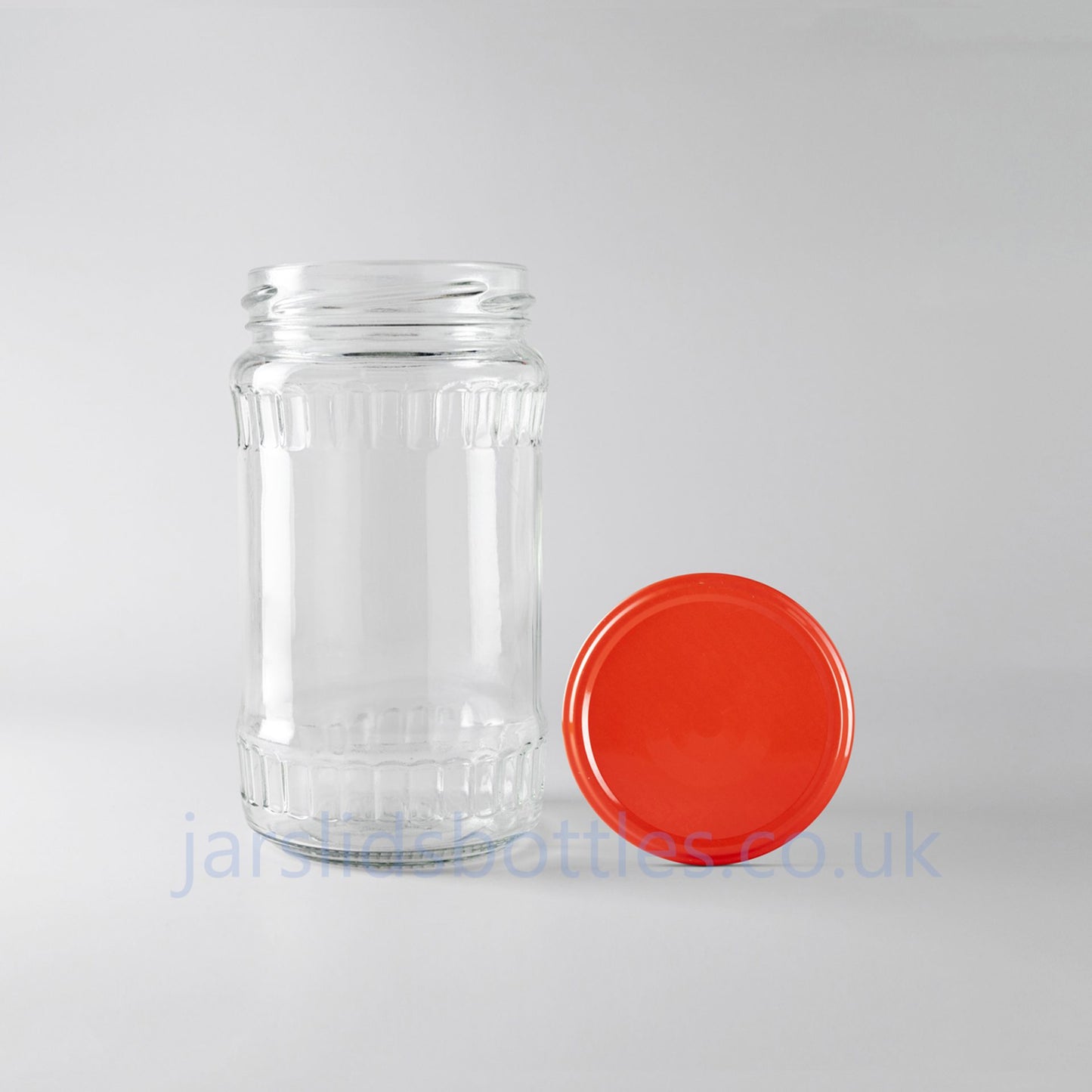 Glass Jar 212ml  red lid 