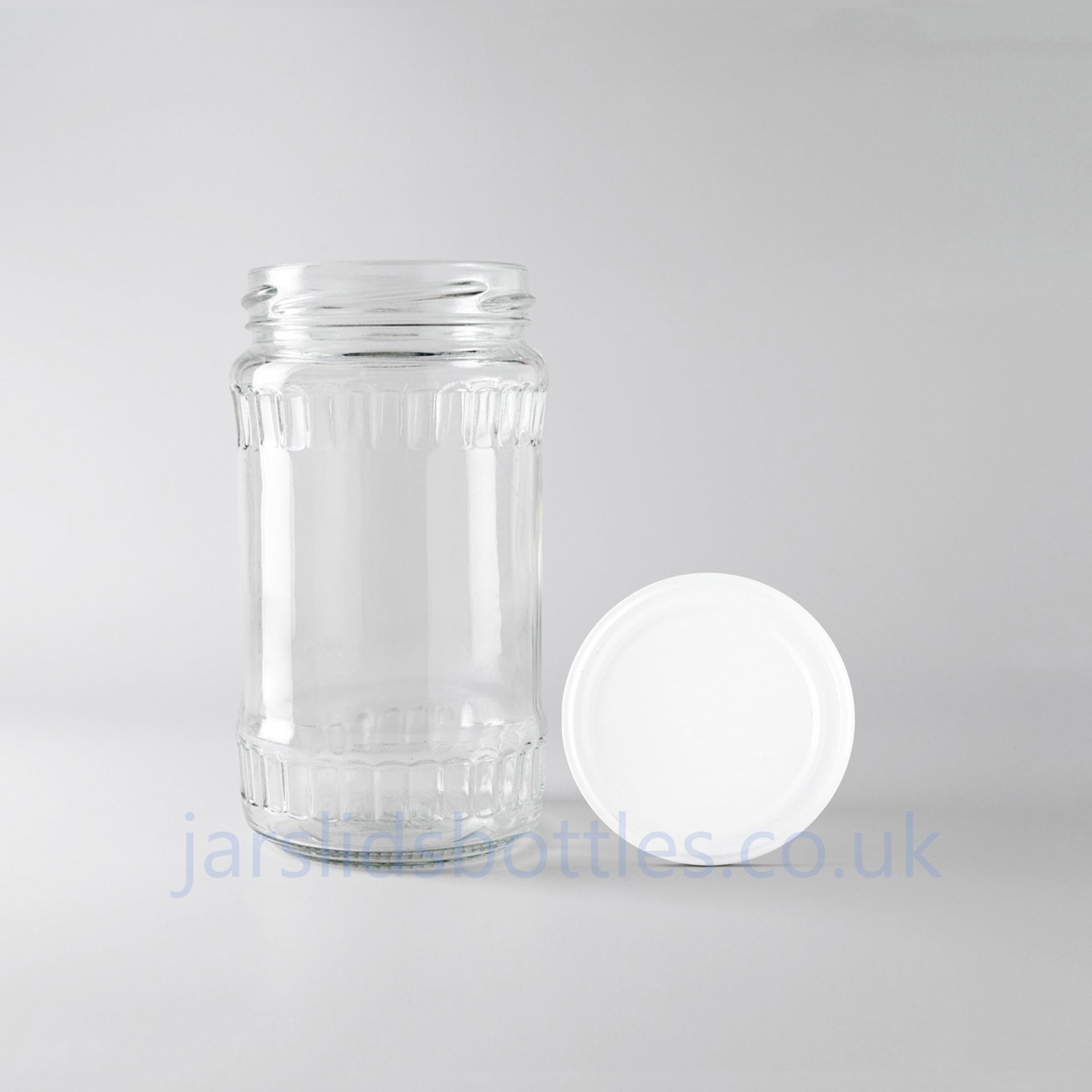 Glass Jar 212ml  white lid 
