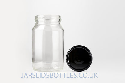 Glass Jar 250ml Maya black lids