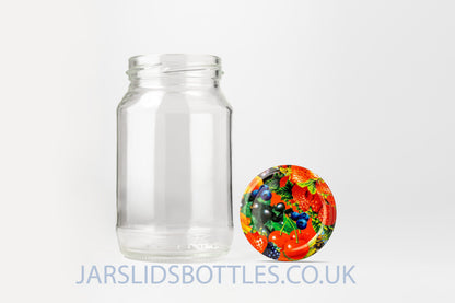 Glass Jar 250ml Maya fruit lids