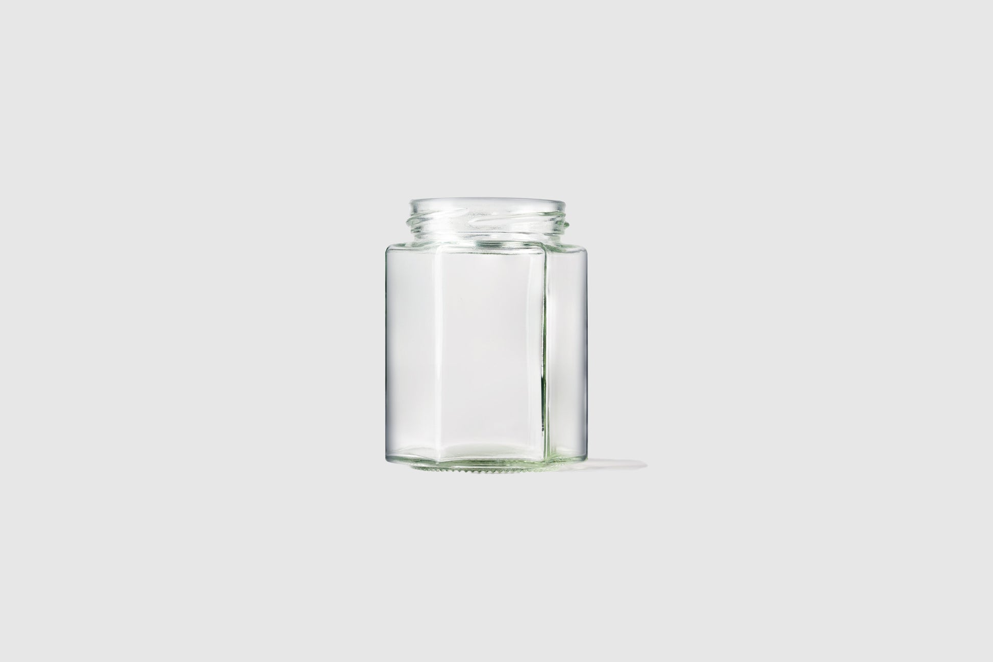 Glass Jar 280ml Hexagonal