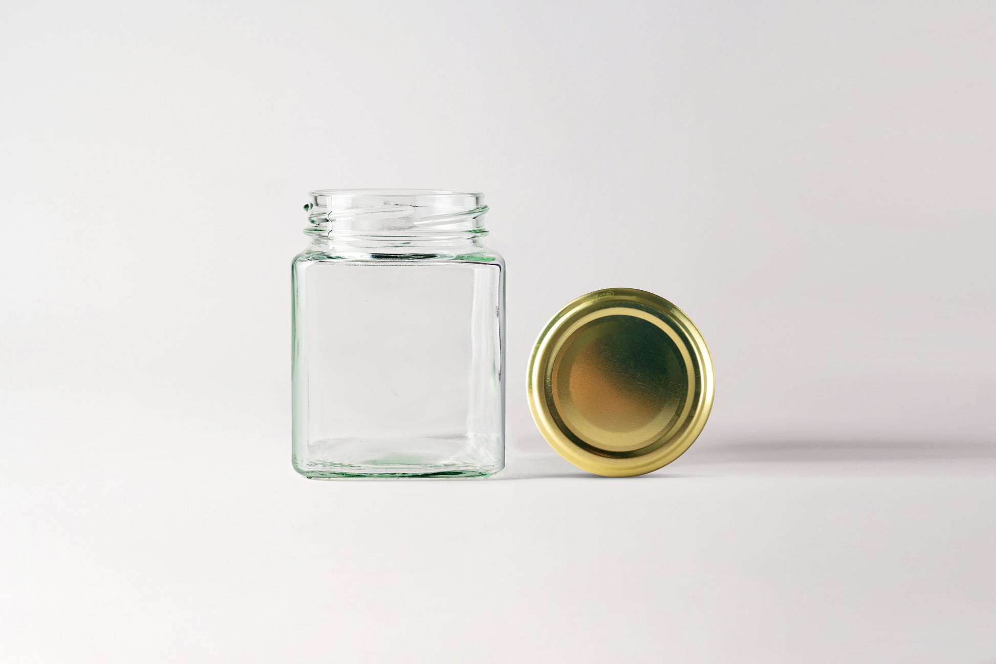 Glass Jar 280ml Square gold lids