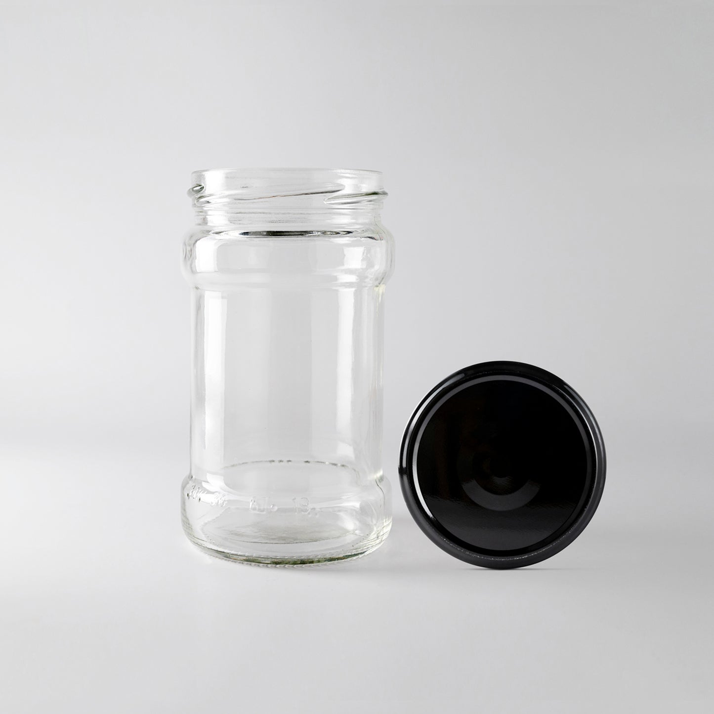 Glass Jar 314ml 63 mm black lid