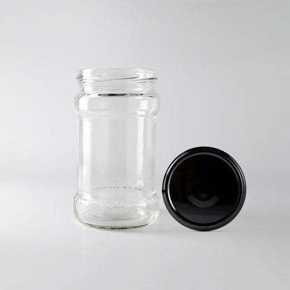 Glass Jar 314ml 63 mm black lid