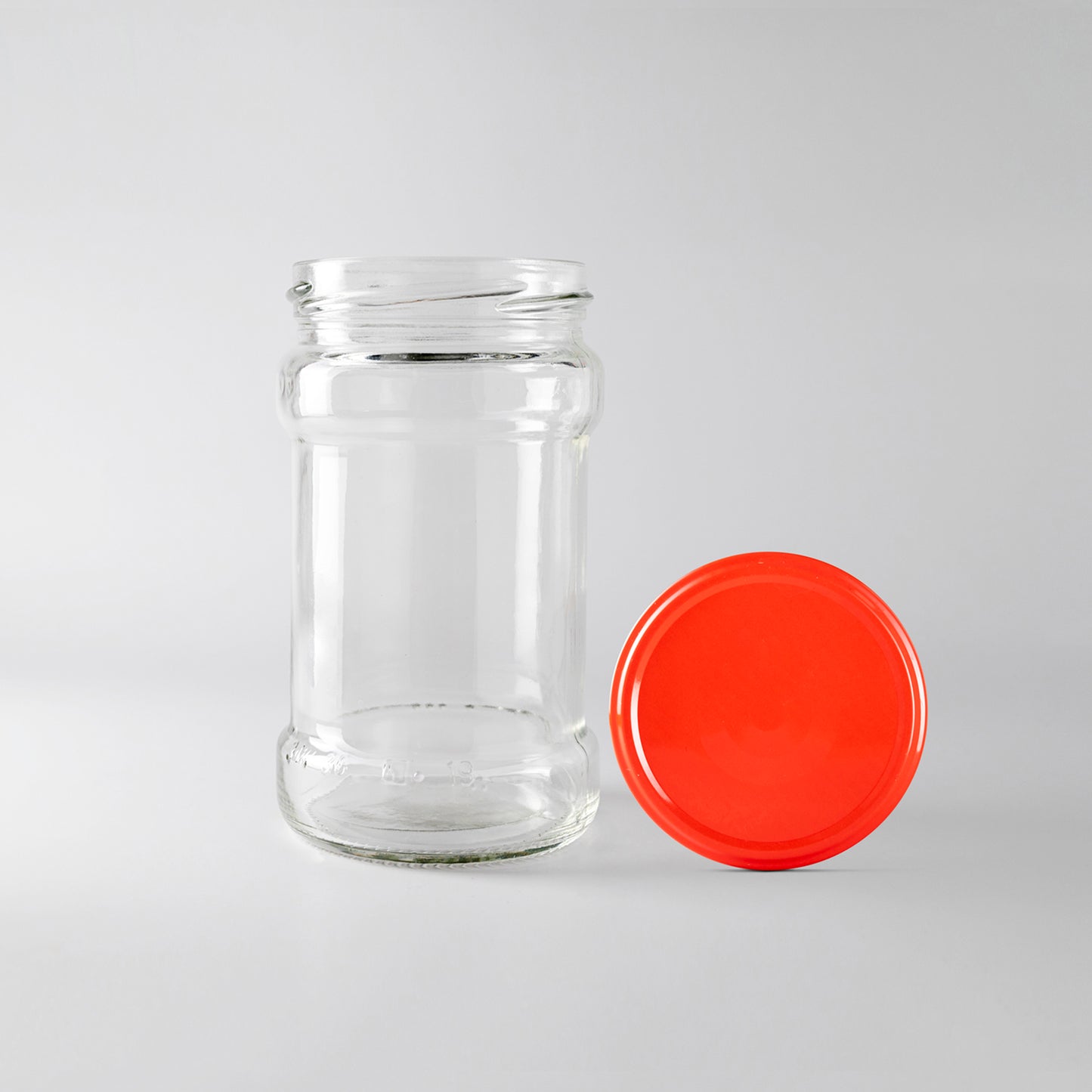 Glass Jar 314ml 63 mm  red lid