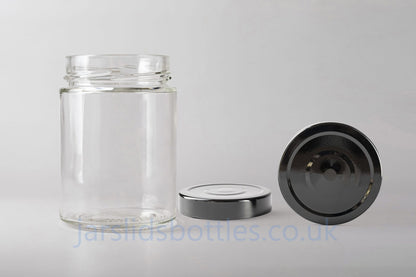 Glass Jar 314ml Helen deep black lid