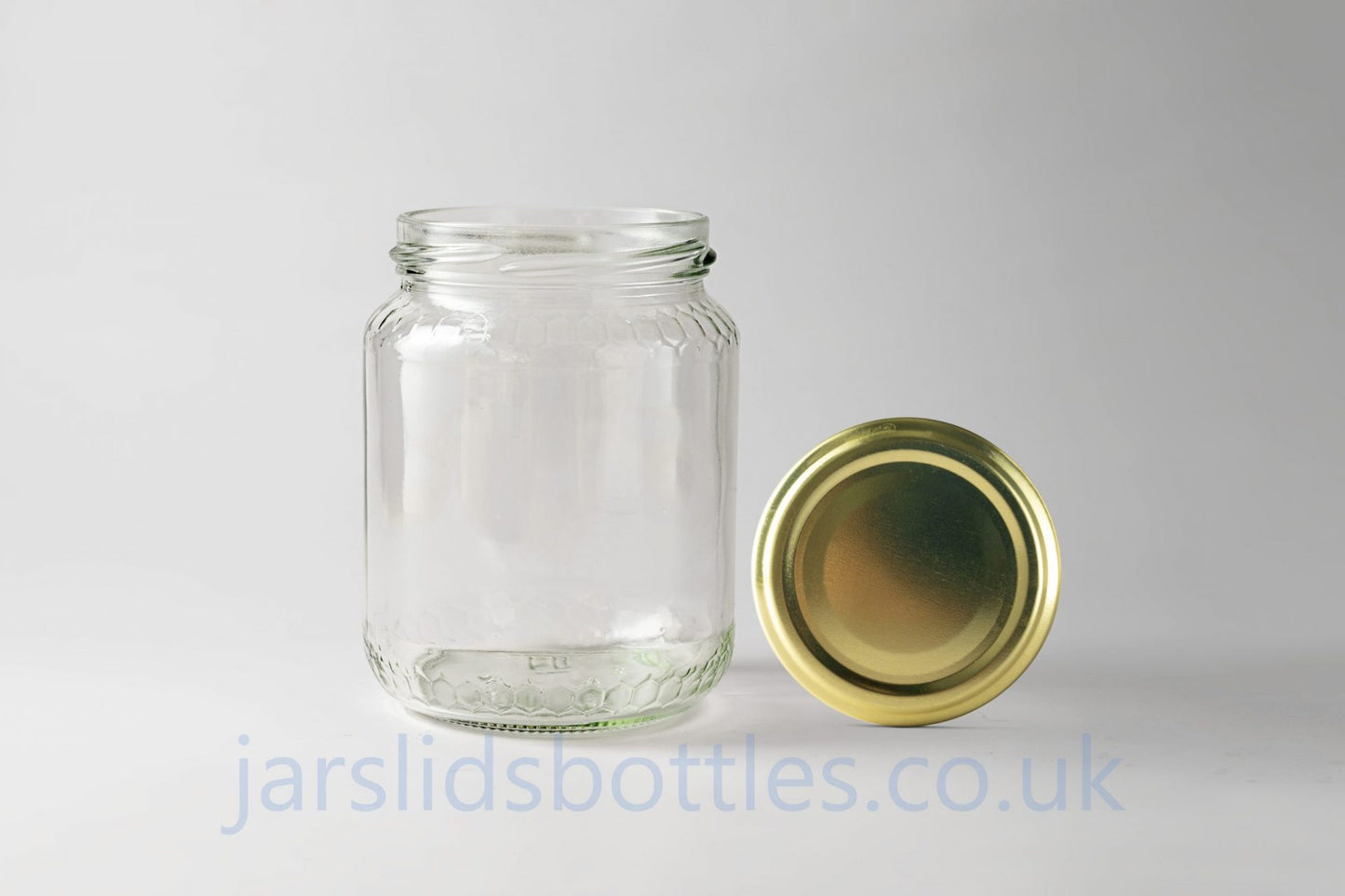 Glass Jar 390ml Comb gold lid