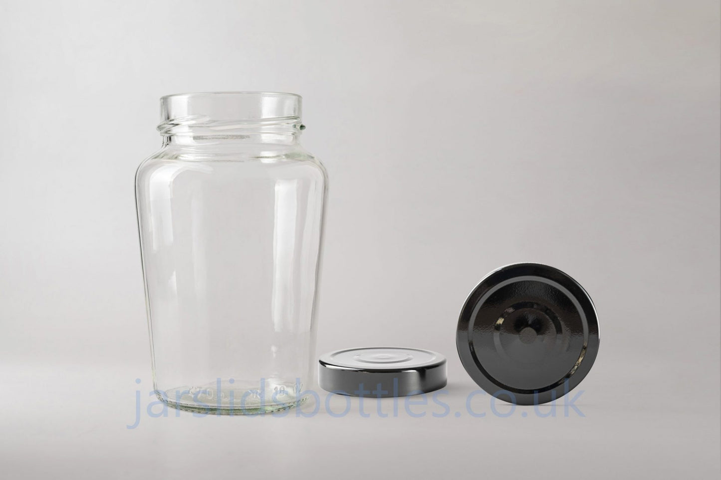 Glass Jar 470ml Vaso Deep deep black lid