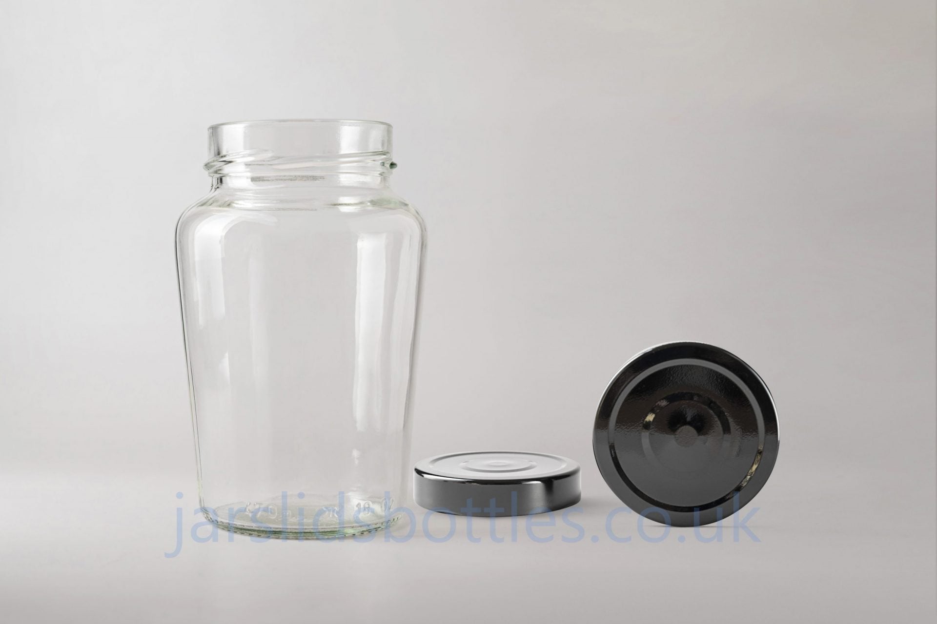 Glass Jar 470ml Vaso Deep deep black lid
