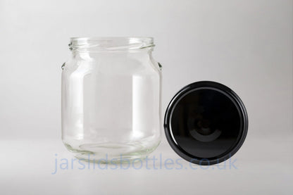 Glass Jar 580ml Carolina black lid