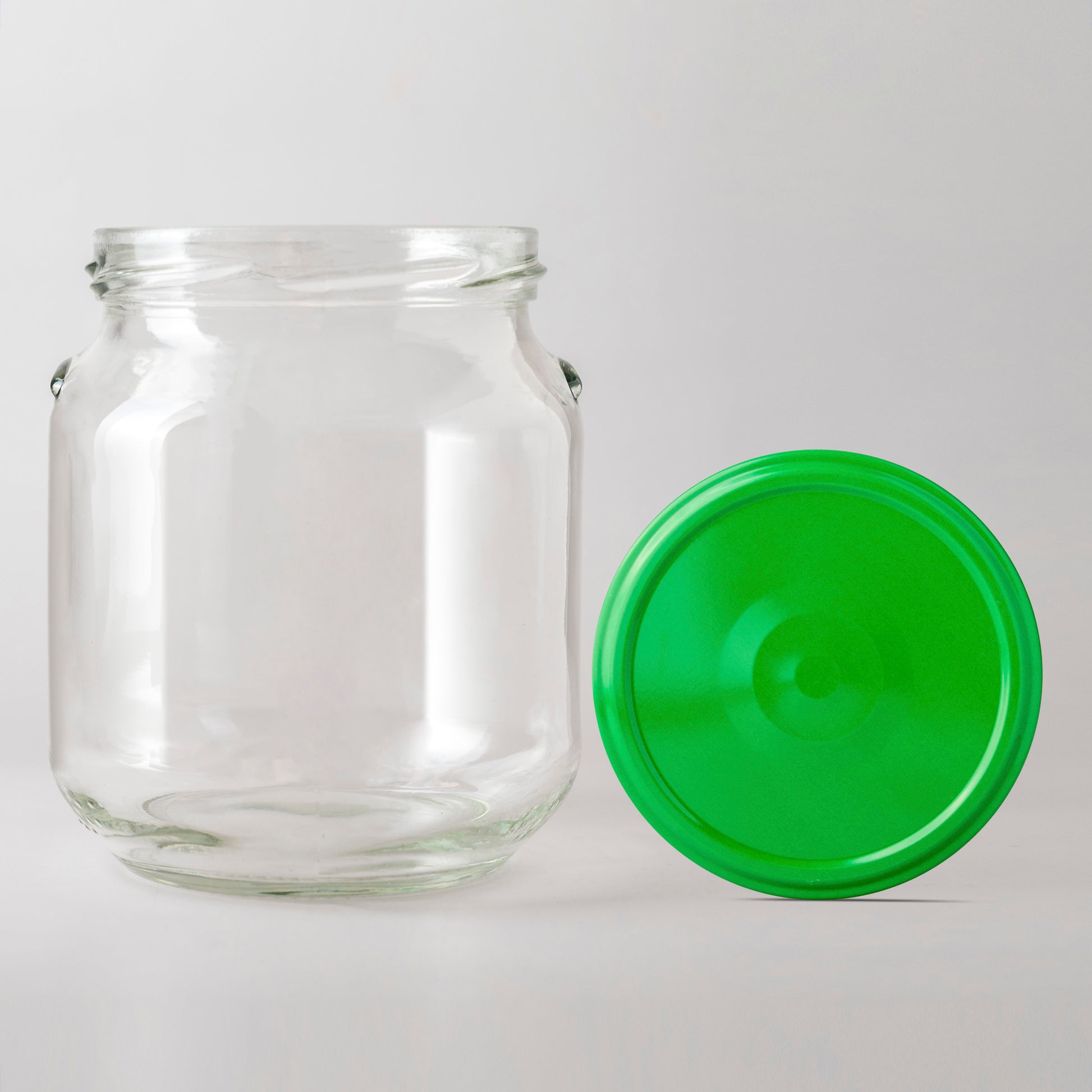 Glass Jar 580ml Carolina green lid 