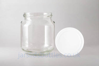 Glass Jar 580ml Carolina white lid 