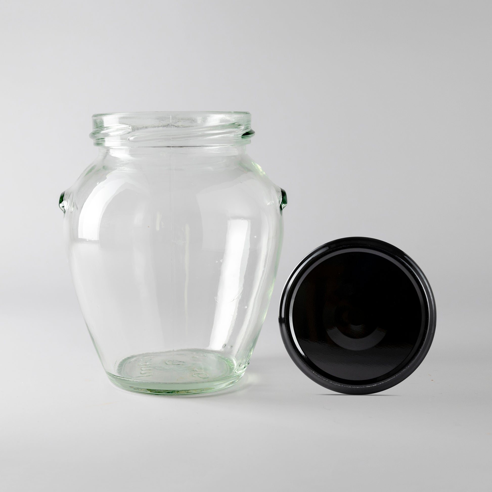 Glass Jar 580ml Orcio black lid