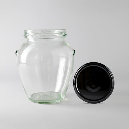 Glass Jar 580ml Orcio black lid
