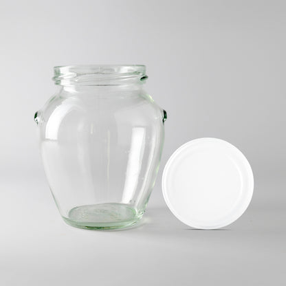 Glass Jar 580ml Orcio white lid