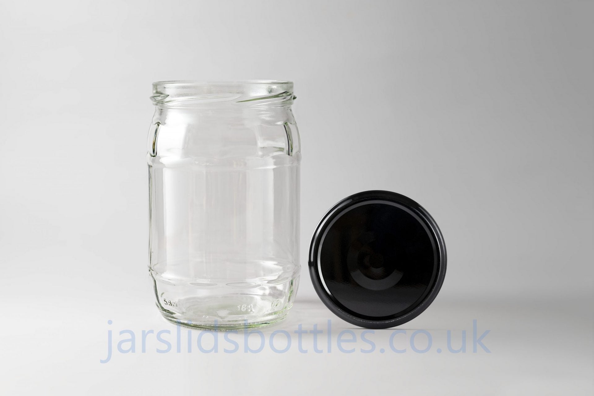 Glass Jar 580ml Via black lid