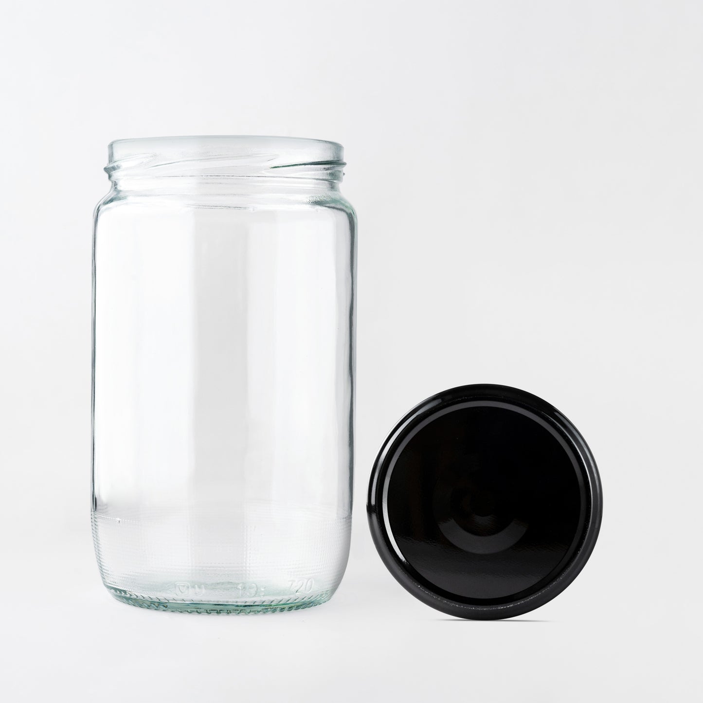 Glass Jar 720ml Franco black lids