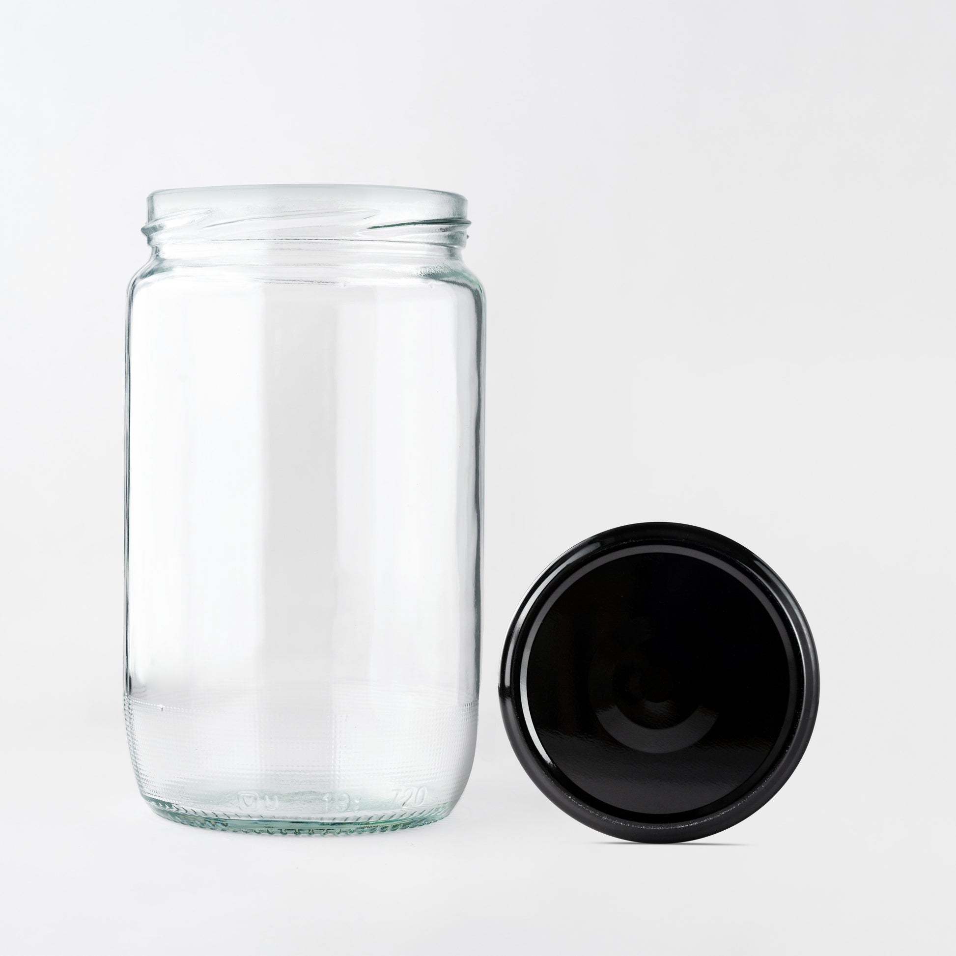 Glass Jar 720ml Franco black lids
