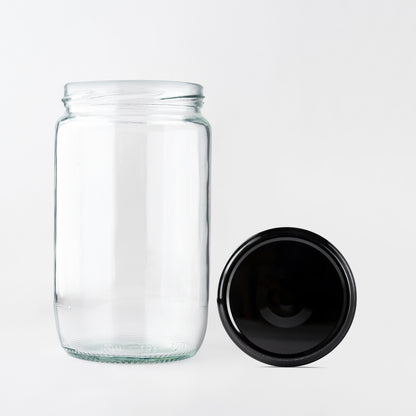 Glass Jar 720ml Franco black lids