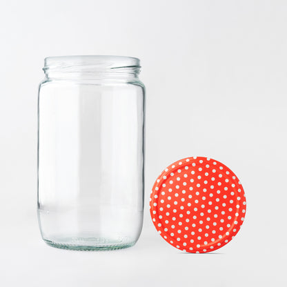 Glass Jar 720ml Franco polka dot lids