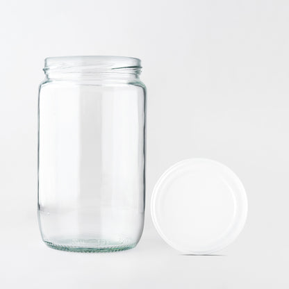 Glass Jar 720ml Franco white lids